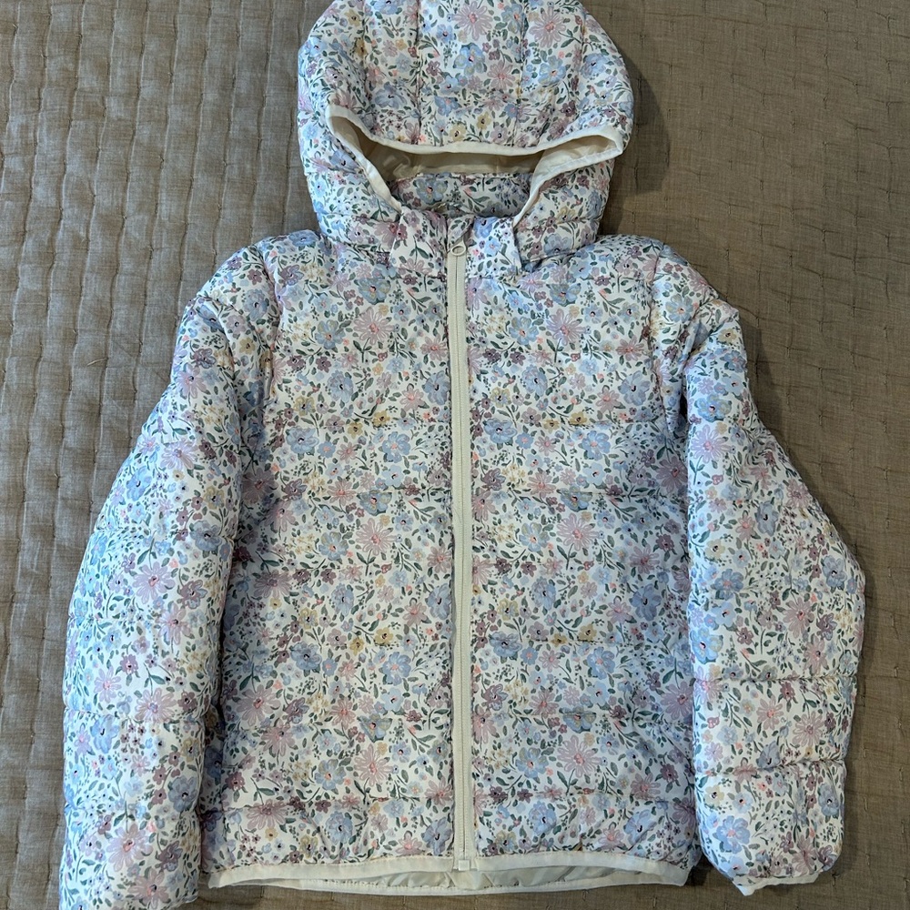H&M Kids Floral Puffer Jacket - Pastel Mix